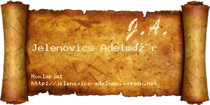 Jelenovics Adelmár névjegykártya